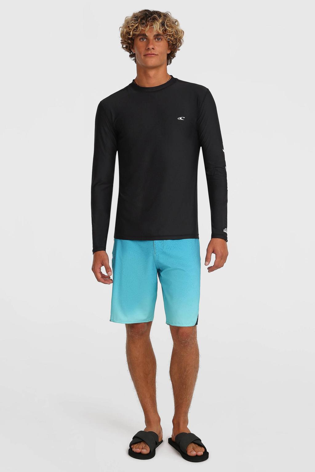 Zwarte heren O'Neill UV T-shirt van polyester met effen, lange mouwen en ronde hals
