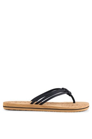 Ditsy teenslippers zwart