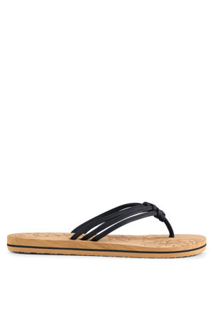 Ditsy teenslippers zwart