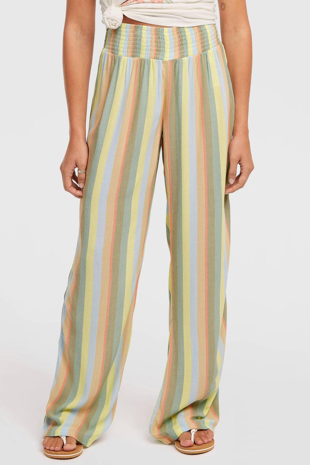 Multikleurige dames O'Neill wide leg regular waist capri van viscose met effen