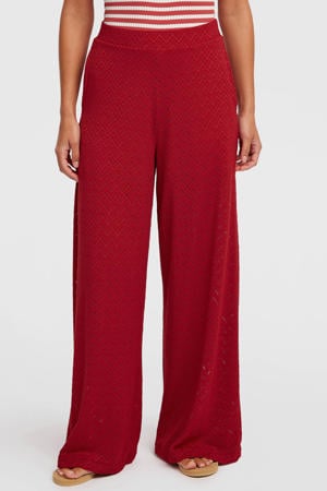 high waist flared broek rood