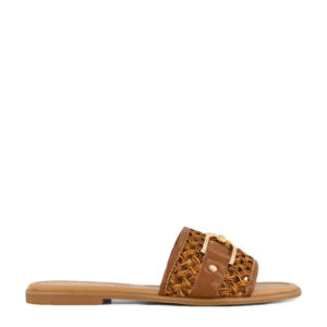 slippers cognac