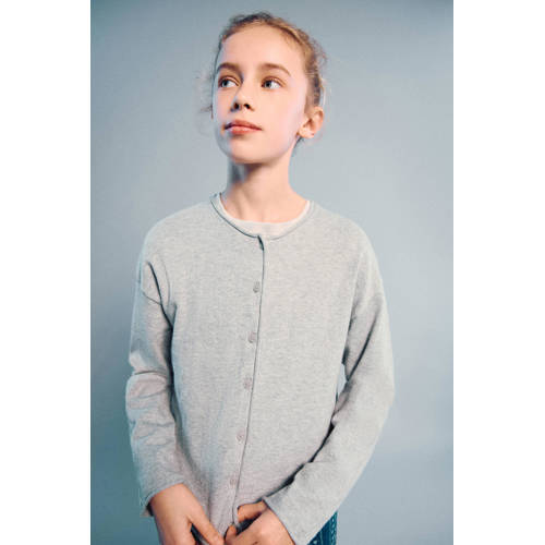 Mango Kids gebreid vest grijs afbeelding