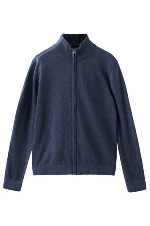 vest marineblauw fijn gebreid