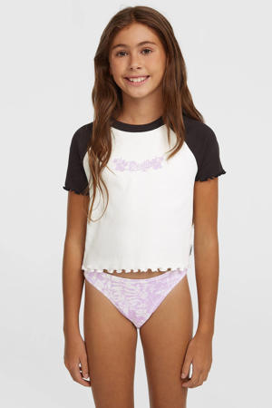 T-shirt wit rib gebreid