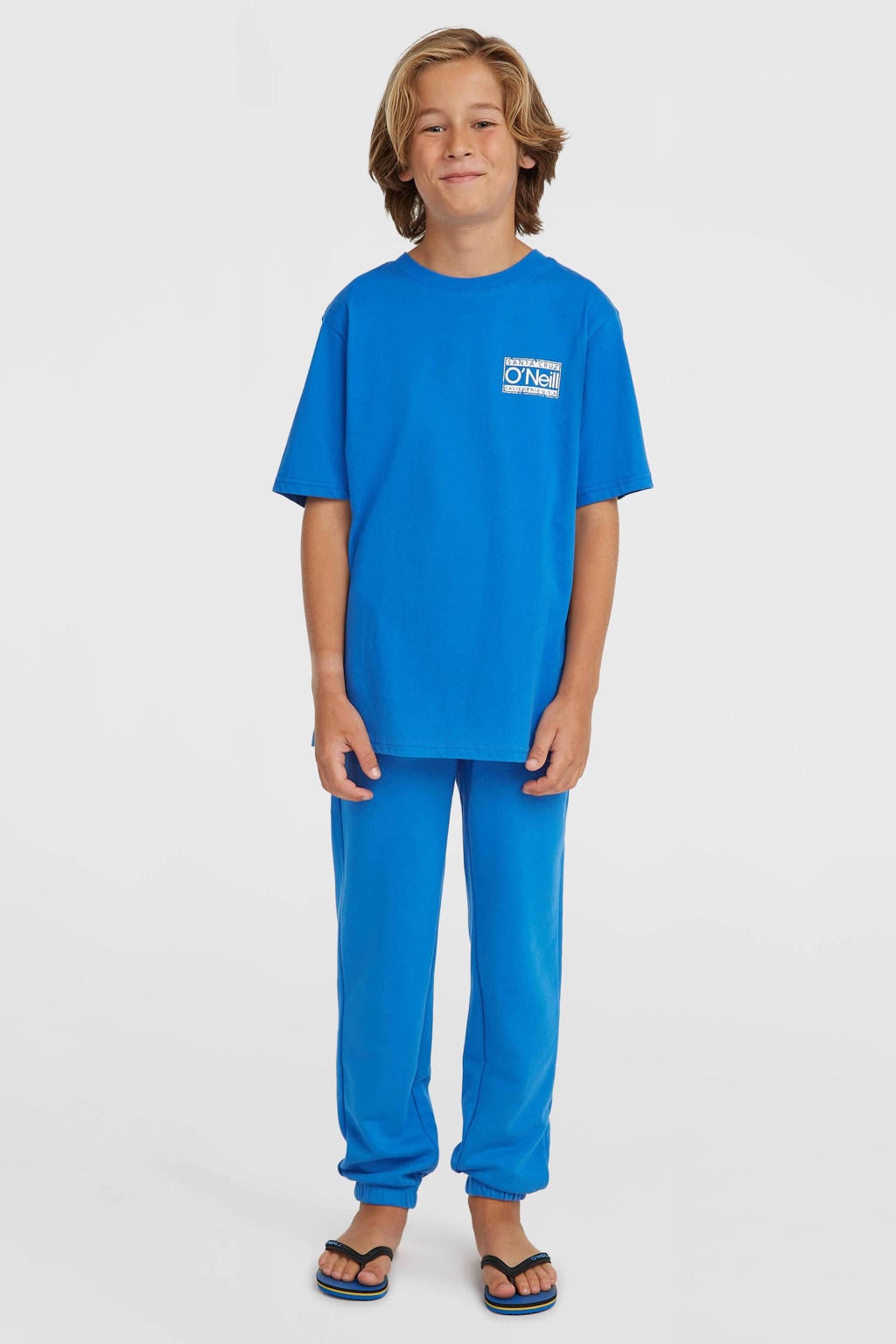 Marineblauw jongens O'Neill T-shirt blauw van katoen met effen, korte mouwen en ronde hals