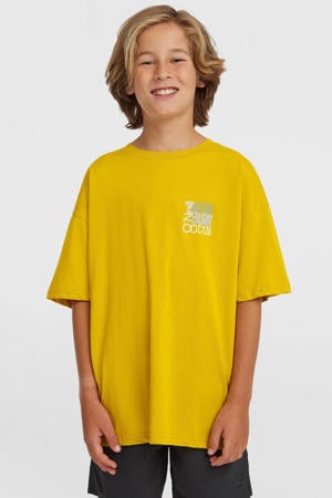 T-shirt met backprint geel