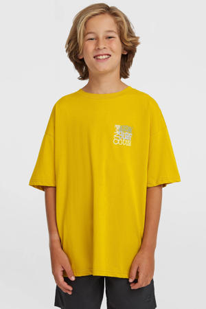 T-shirt met backprint geel