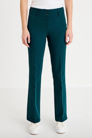 Flared regular waist pantalon donkergroen