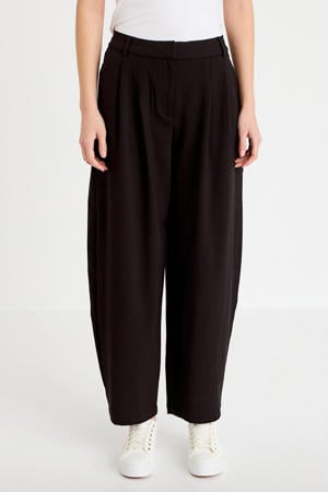 barrel regular waist pantalon zwart
