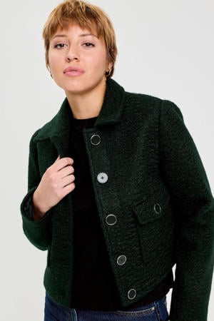 bouclé jasje donkergroen