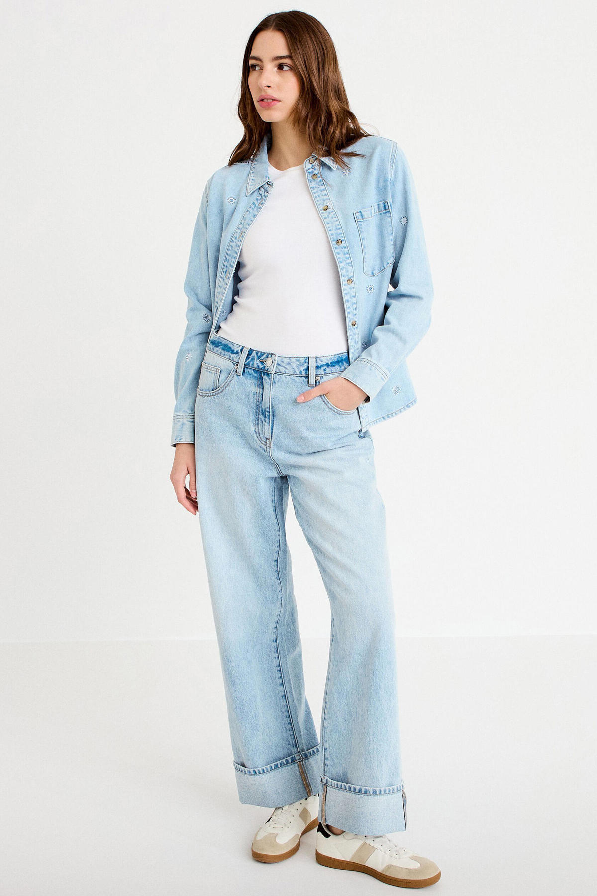 Cache Cache denim blouse light blue denim | wehkamp