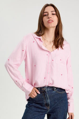 gestreepte blouse roze