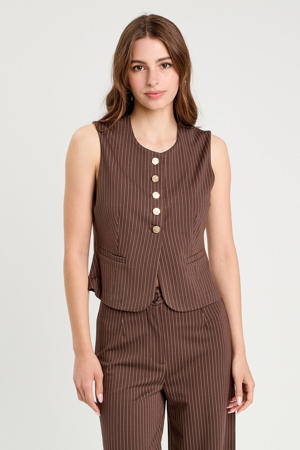 gestreepte gilet bruin
