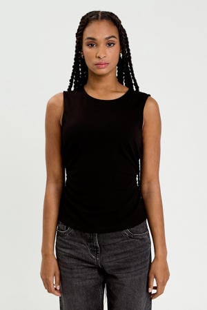 mouwloze top zwart