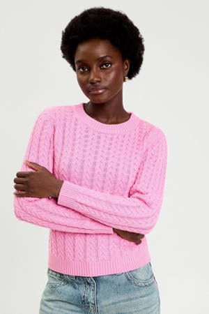 gebreide trui roze