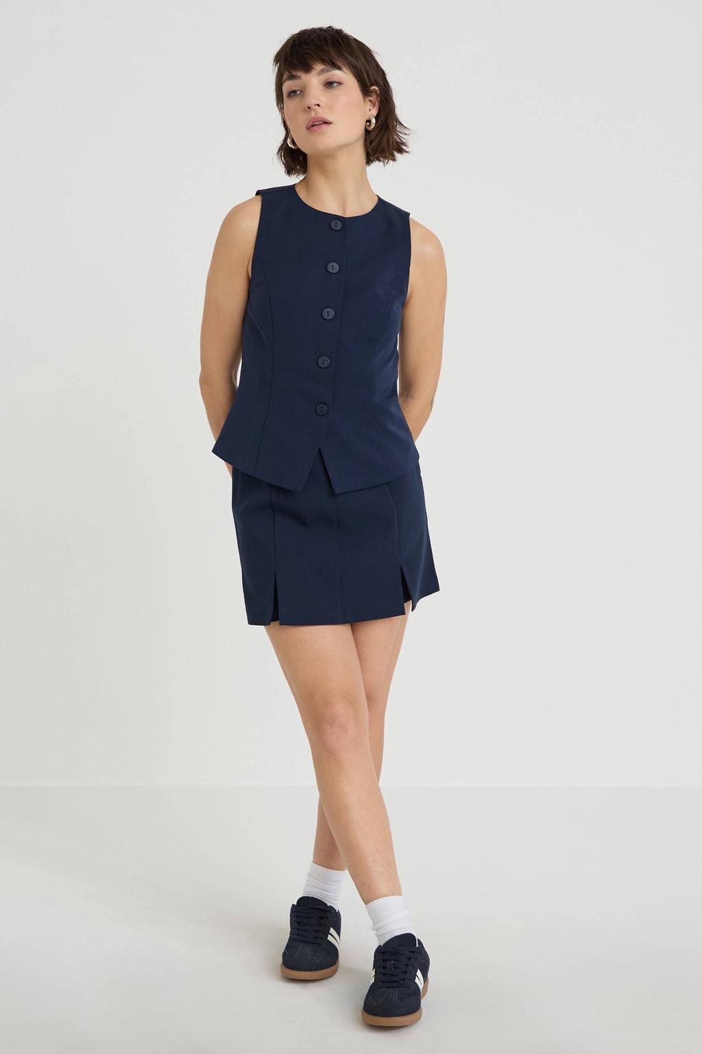 Marineblauw dames Cache Cache skort gemaakt van polyester