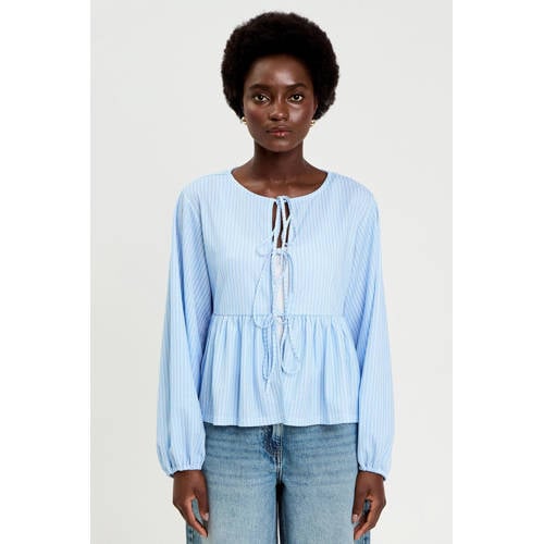 Cache Cache gestreepte blouse lichtblauw afbeelding