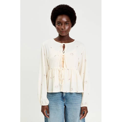 Cache Cache gebloemde blouse lichtgeel afbeelding