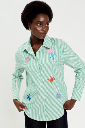 gestreepte blouse lichtgroen