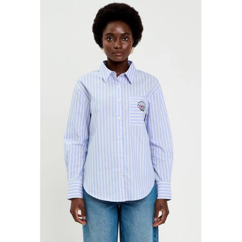 Cache Cache gestreepte blouse lichtblauw afbeelding