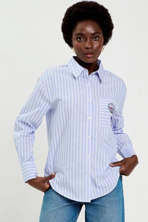 gestreepte blouse lichtblauw