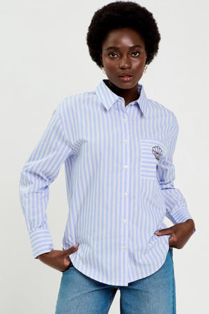 gestreepte blouse lichtblauw