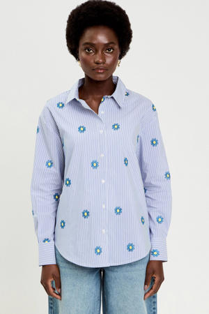 gestreepte blouse lichtblauw