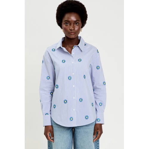 Cache Cache gestreepte blouse lichtblauw afbeelding
