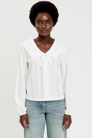 top ecru broderie