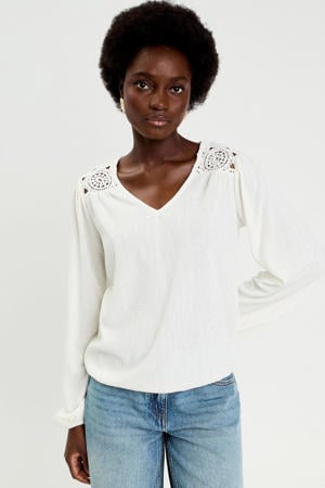 top ecru broderie
