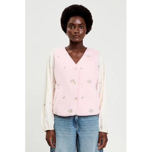 Cache Cache gebloemde gilet roze afbeelding