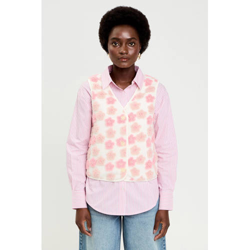 Cache Cache teddy gebloemde gilet ecru afbeelding