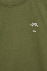 thumbnail: WE Fashion T-shirt met backprint olijfgroen