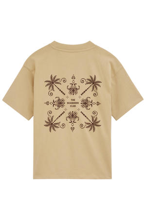 T-shirt met backprint lichtgeel