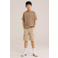 WE Fashion T-shirt met backprint lichtbruin