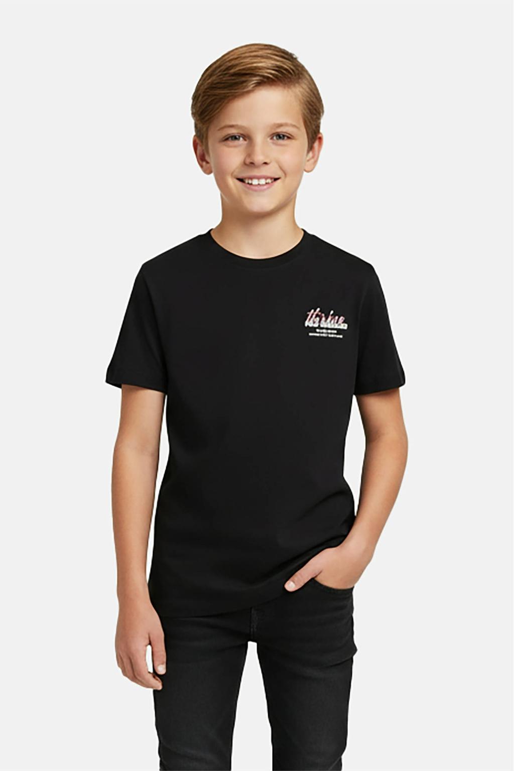Zwarte jongens Cars T-shirt van katoen met backprint, korte mouwen en ronde hals