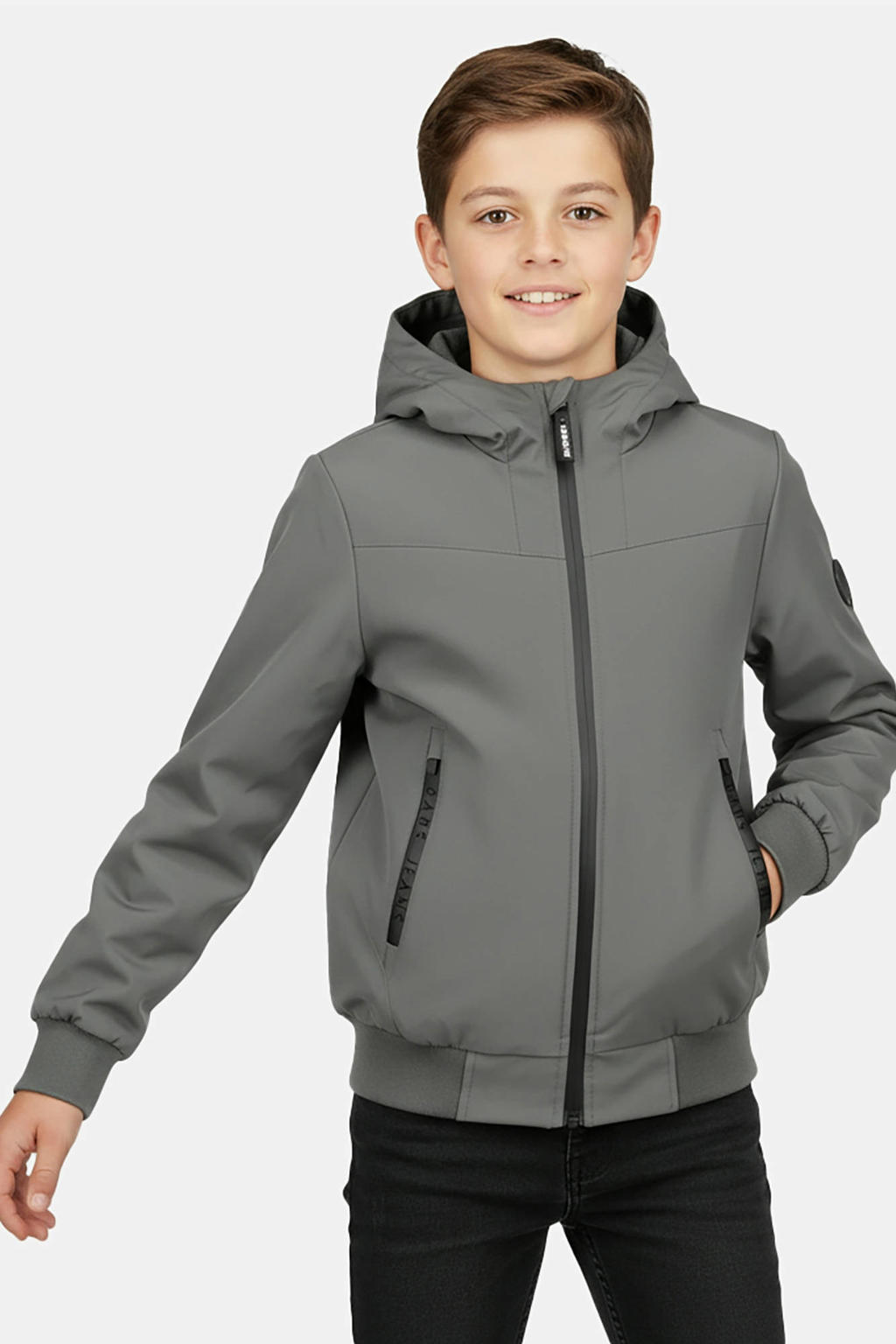 Groene jongens Cars zomerjas van polyester met effen, lange mouwen, capuchon, ritssluiting en elastische boord