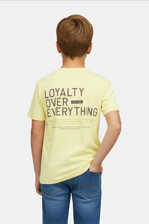 T-shirt met backprint geel