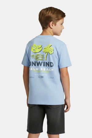 T-shirt met backprint lichtblauw