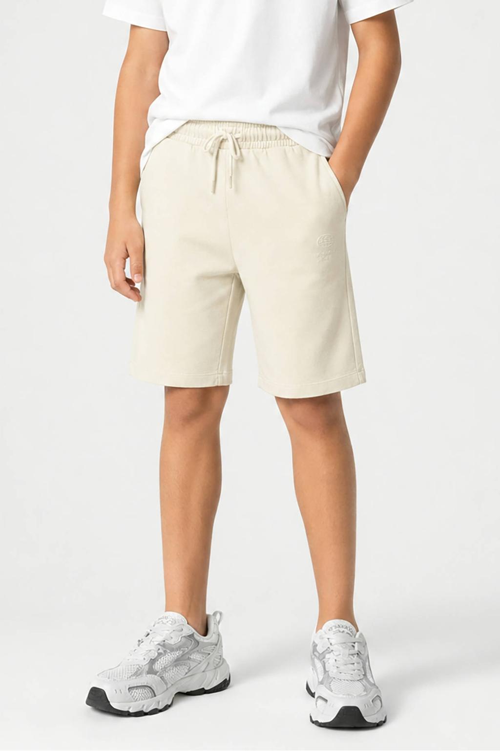Zandkleurige jongens Cars regular waist sweatshort met elastische tailleband met koord en effen