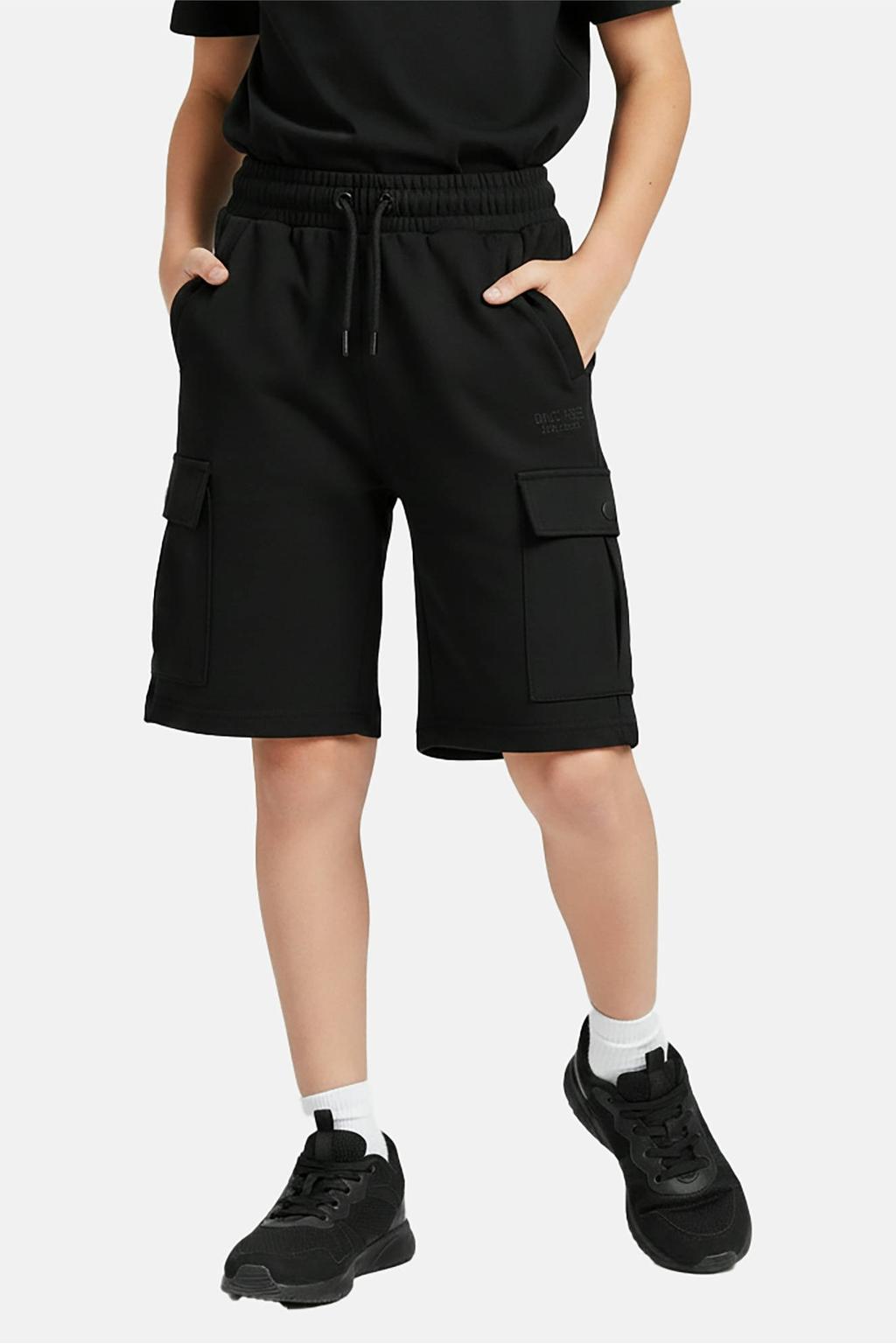 Zwarte jongens Cars regular sweatshort met elastische tailleband met koord en effen