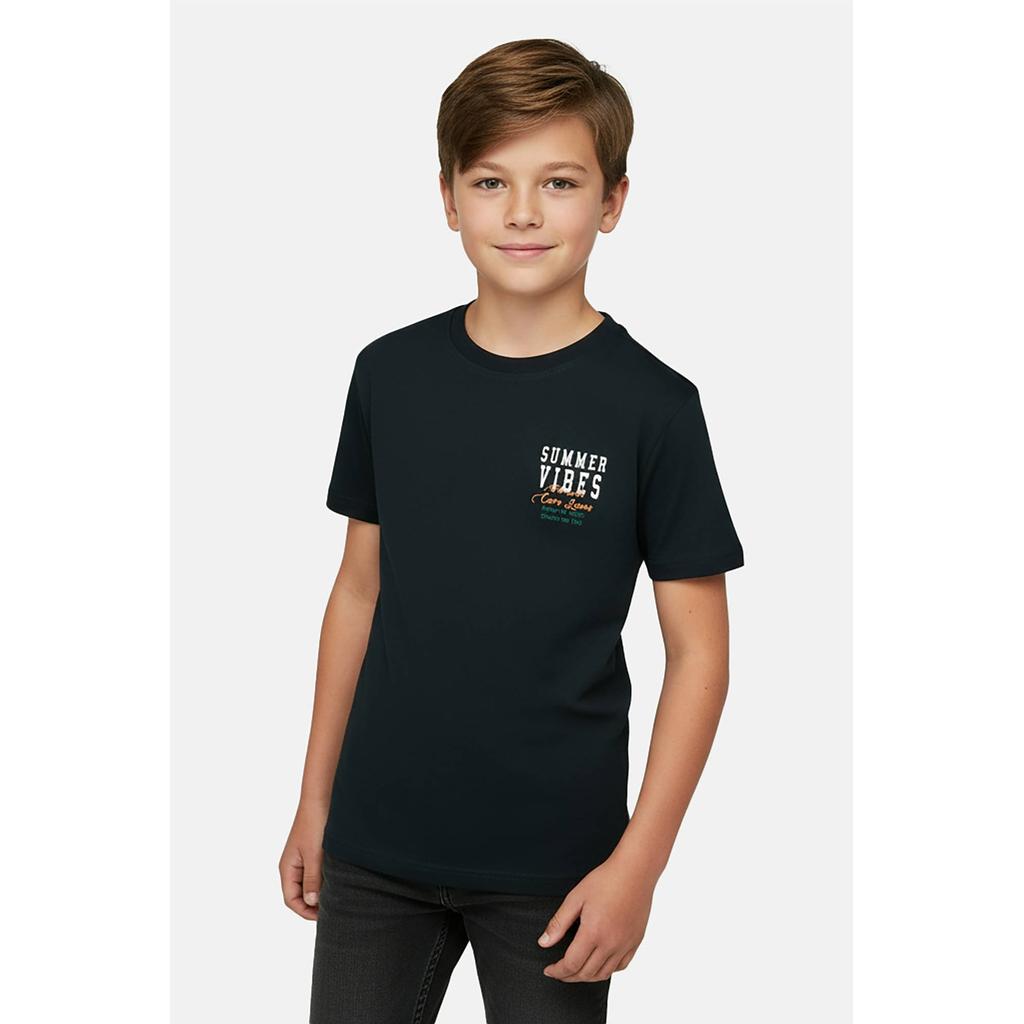 Zwarte jongens Cars T-shirt van katoen met backprint, korte mouwen en ronde hals