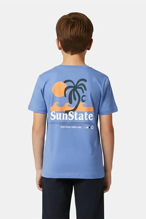 T-shirt met backprint blauw