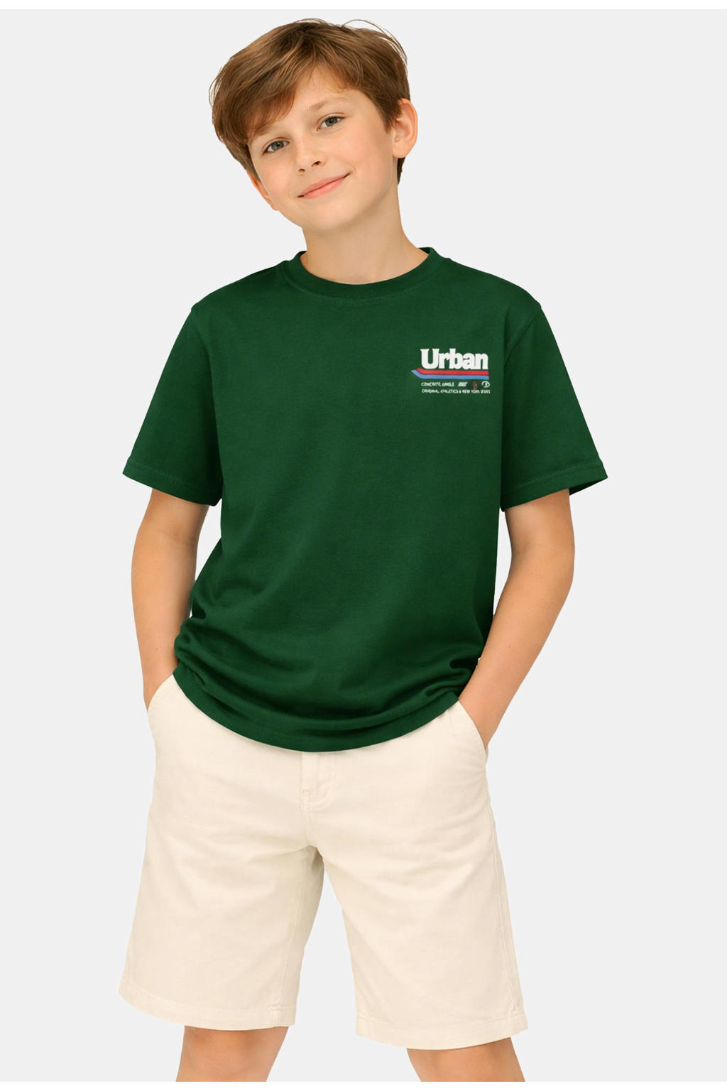 Donkergroene jongens Cars T-shirt van katoen met printopdruk, korte mouwen en ronde hals