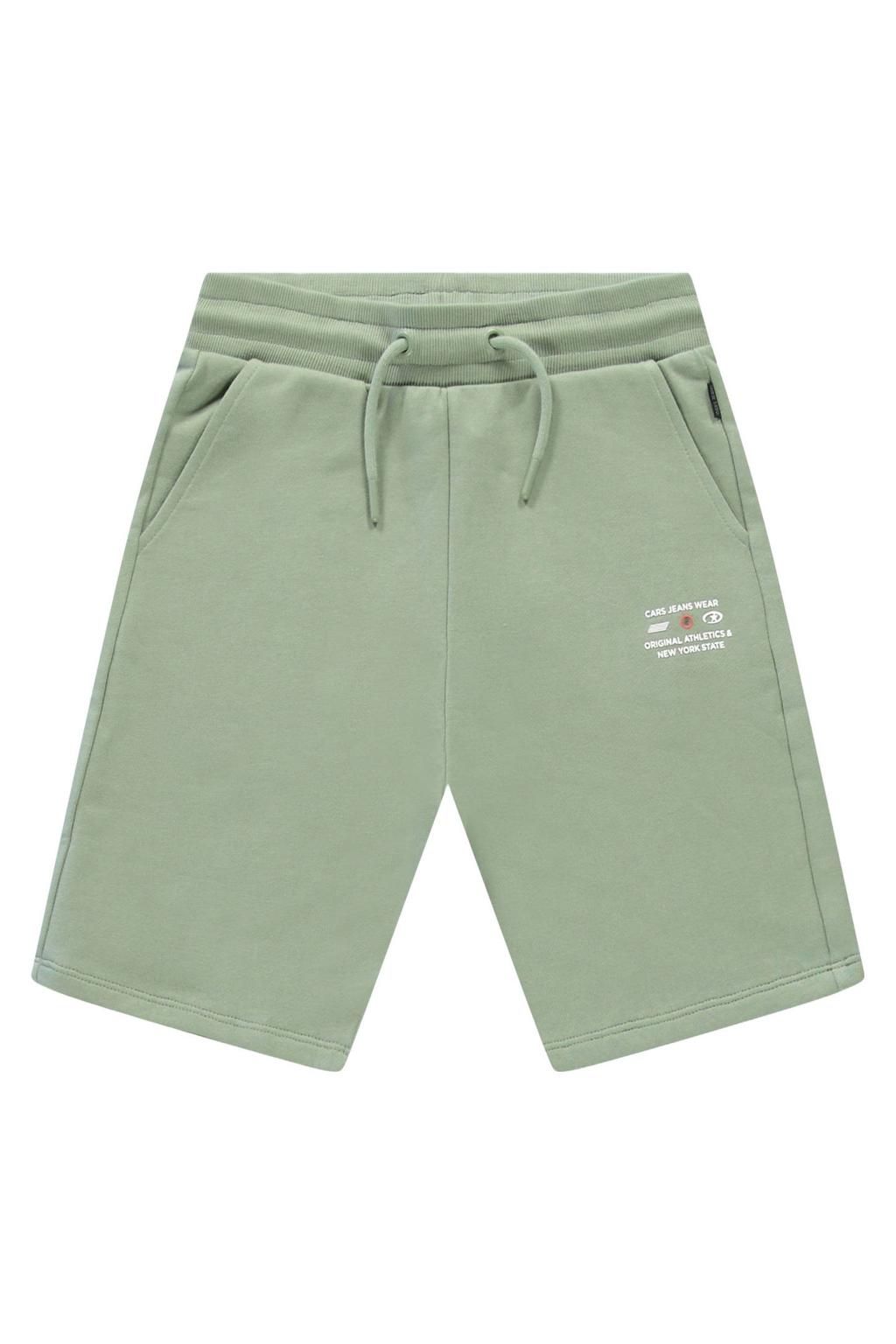 Groene jongens Cars regular waist sweatshort van katoen met elastische tailleband met koord en printopdruk
