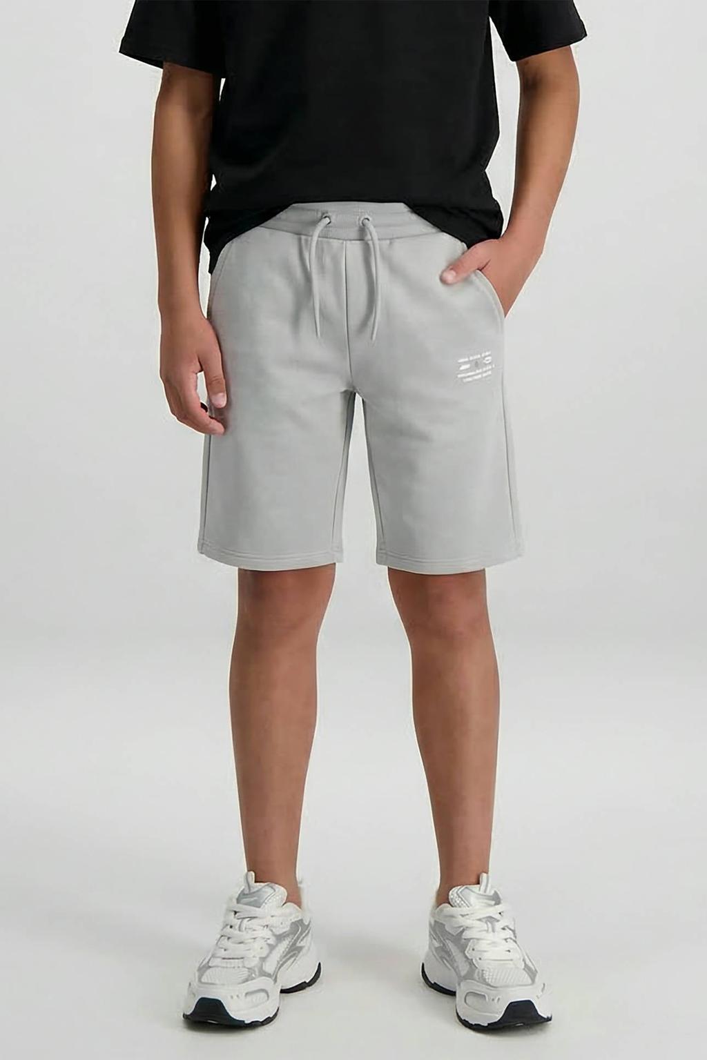 Grijze jongens Cars regular waist sweatshort van katoen met elastische tailleband met koord en printopdruk