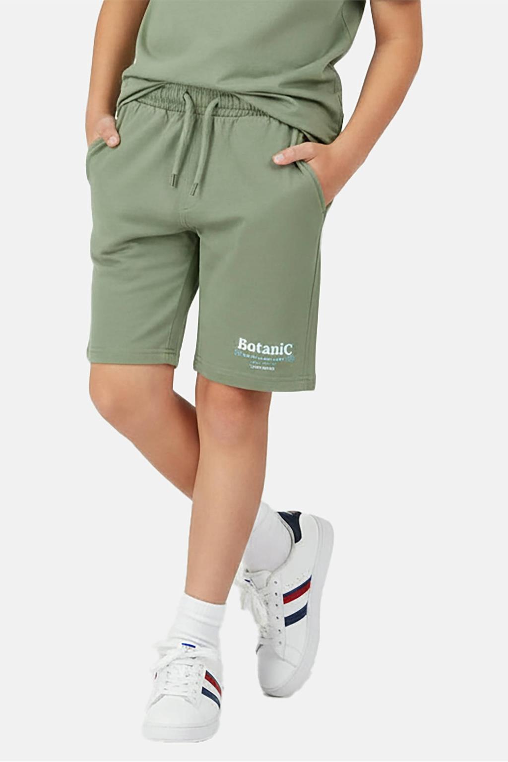 Groene jongens Cars regular waist sweatshort met elastische tailleband met koord en printopdruk