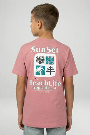 T-shirt met backprint roze