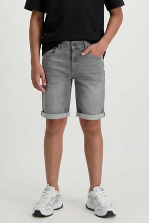 regular waist short grey denim